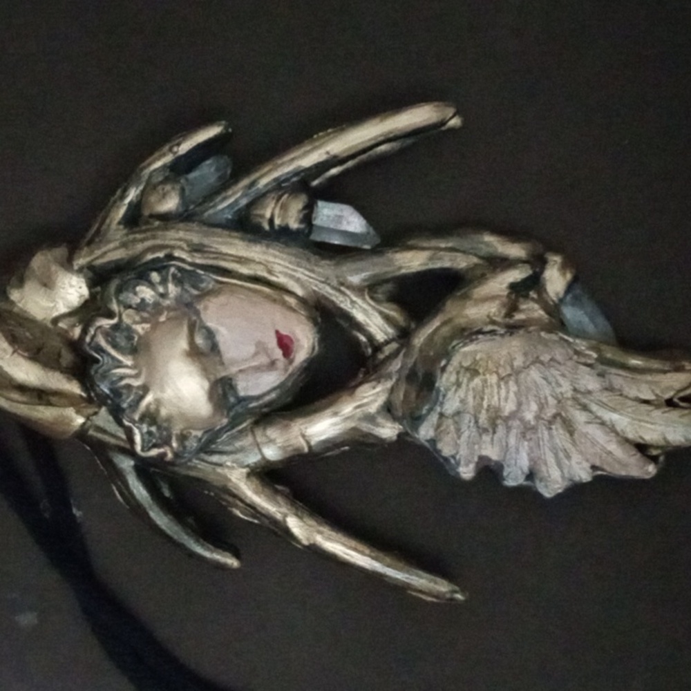 Sculpted Female Shaman Art Necklace